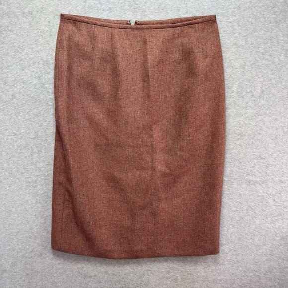 Le Suit Skirt Suit Set Womens 8 Jacket Blazer Skirt Tweed Rose Rust Terra Cotta - Picture 10 of 14